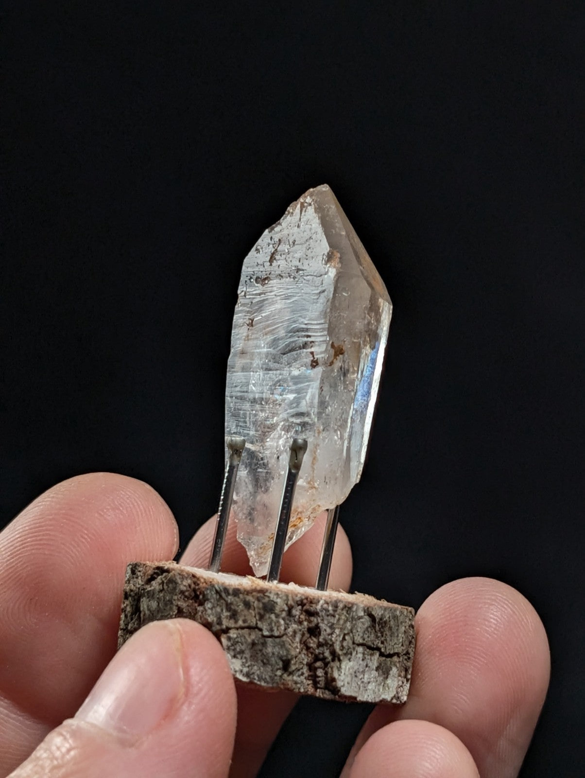 Unique Quartz Crystal with Nacrite Inclusions, Montgomery County, Arkansas, USA