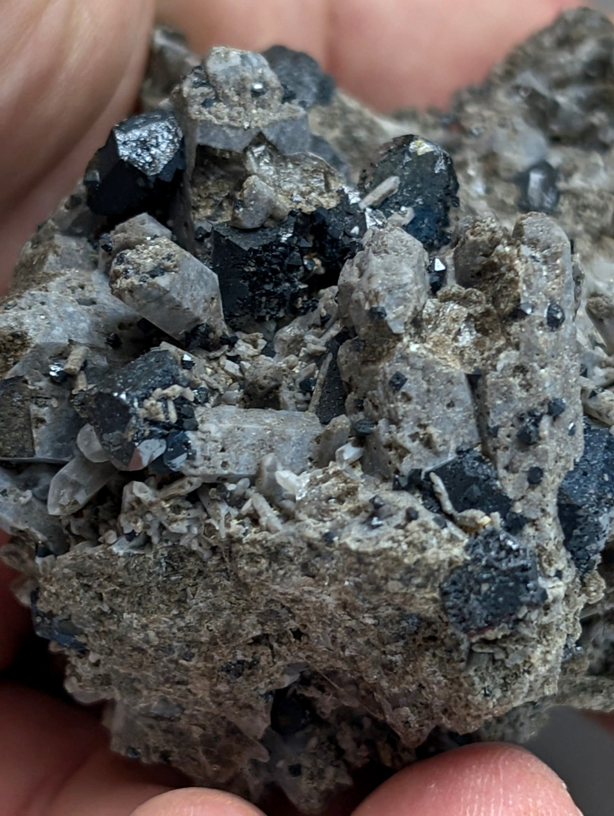 Large Brookite Crystals on Smoky Quartz, Magnet Cove, Arkansas, USA, ex Delinde