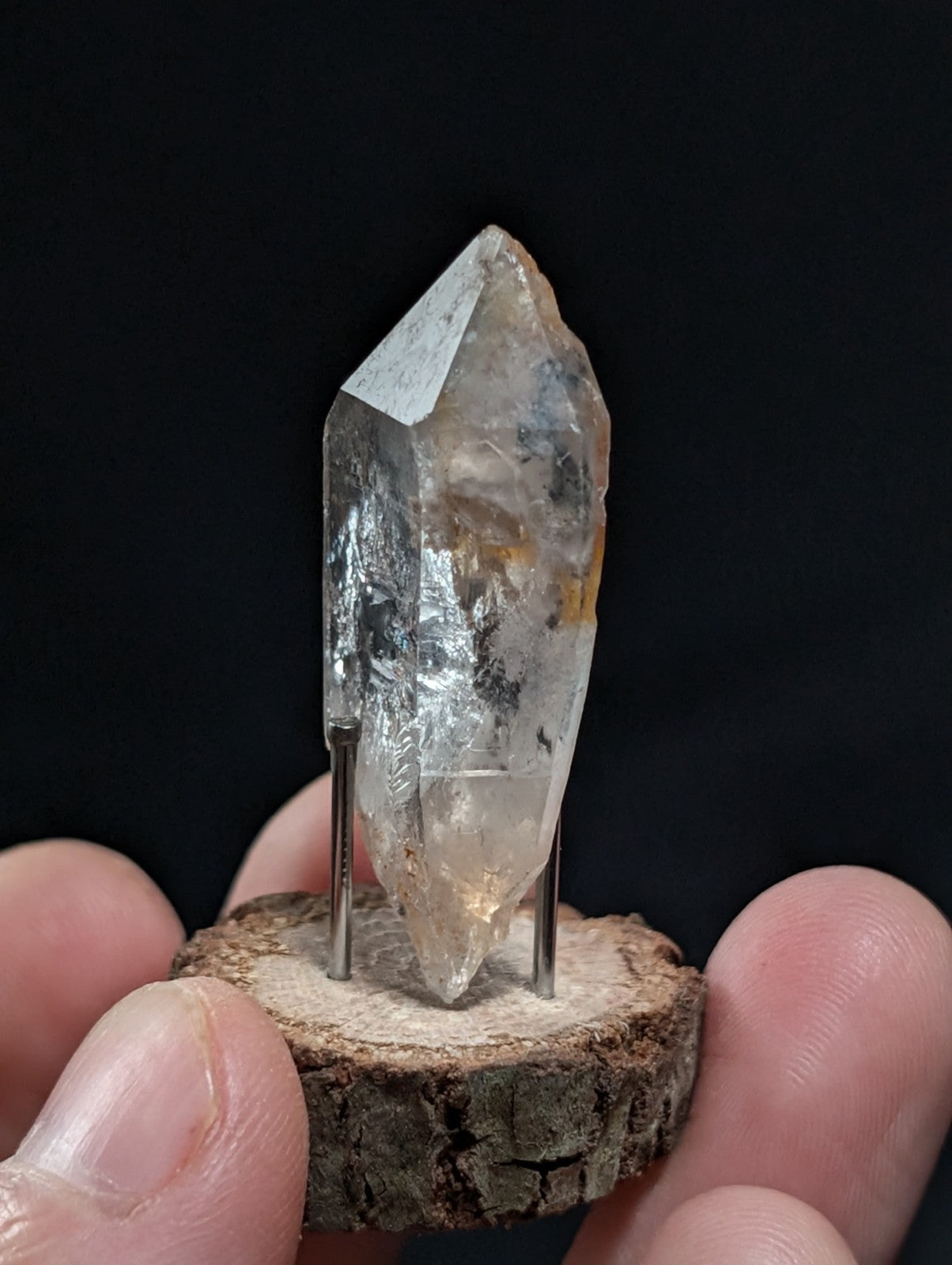 Unique Quartz Crystal with Nacrite Inclusions, Montgomery County, Arkansas, USA