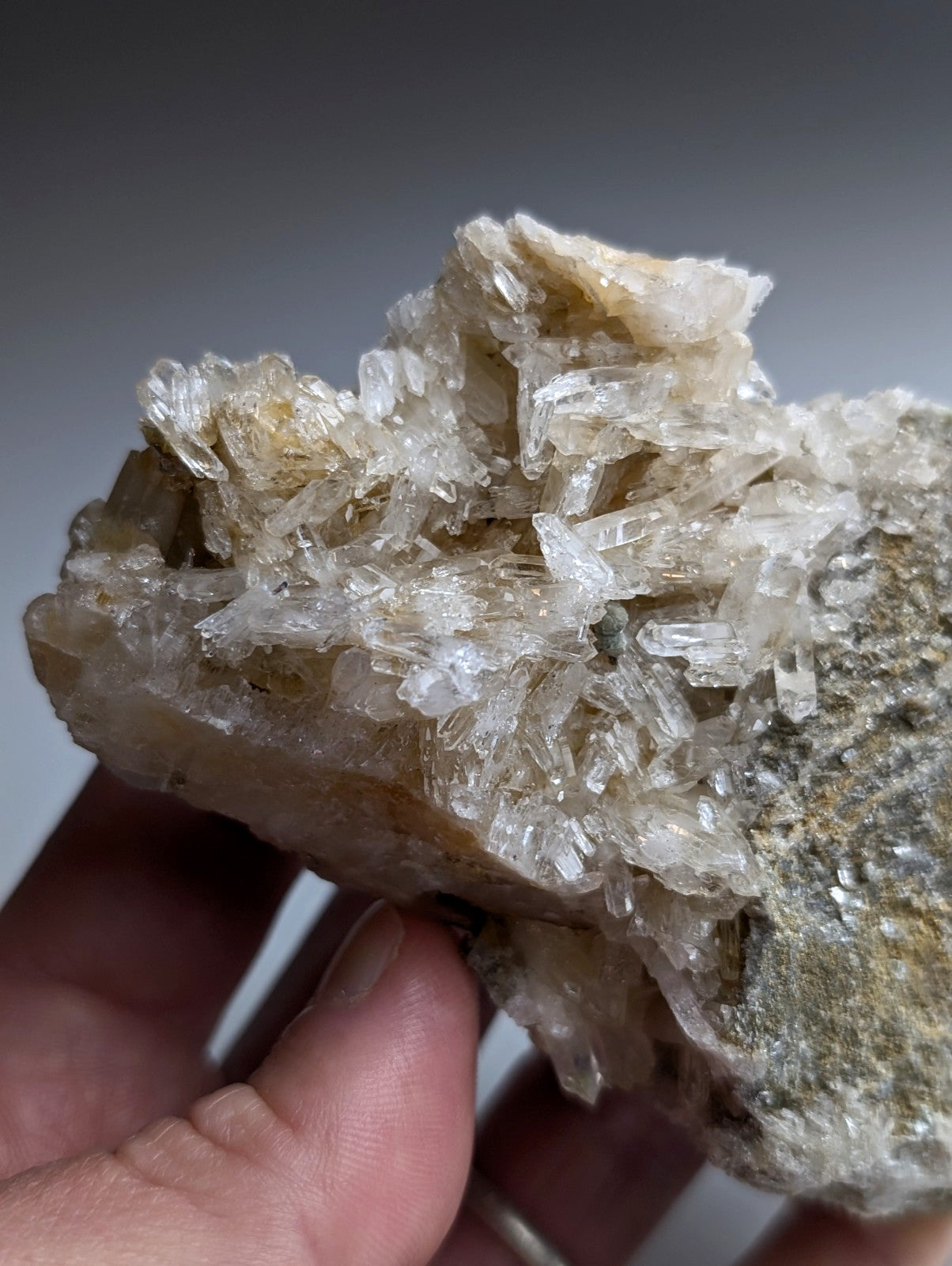 Blue-Green Cookeite on Quartz, Saline County, Arkansas, Old Stock, UV Reactive