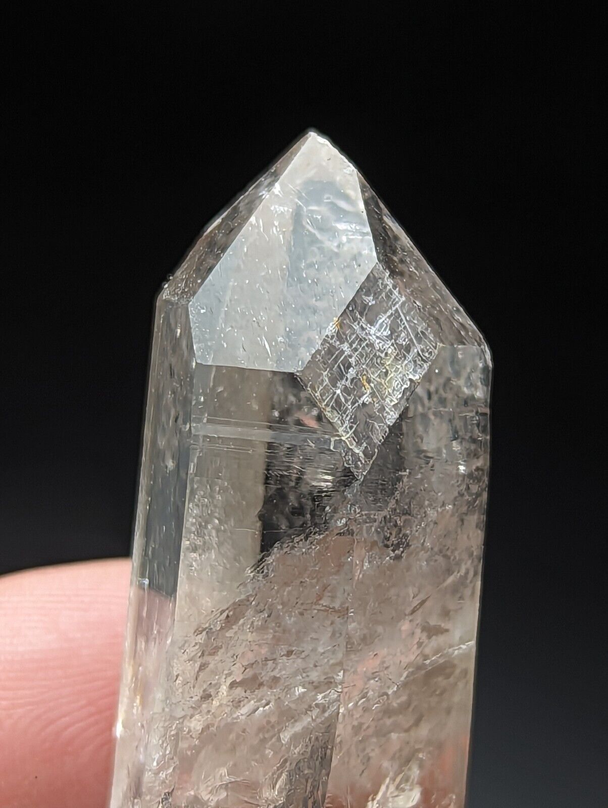 Arkansas Quartz Crystal Point w/ Rare Facet "Inclusions", Garland Co, old stock
