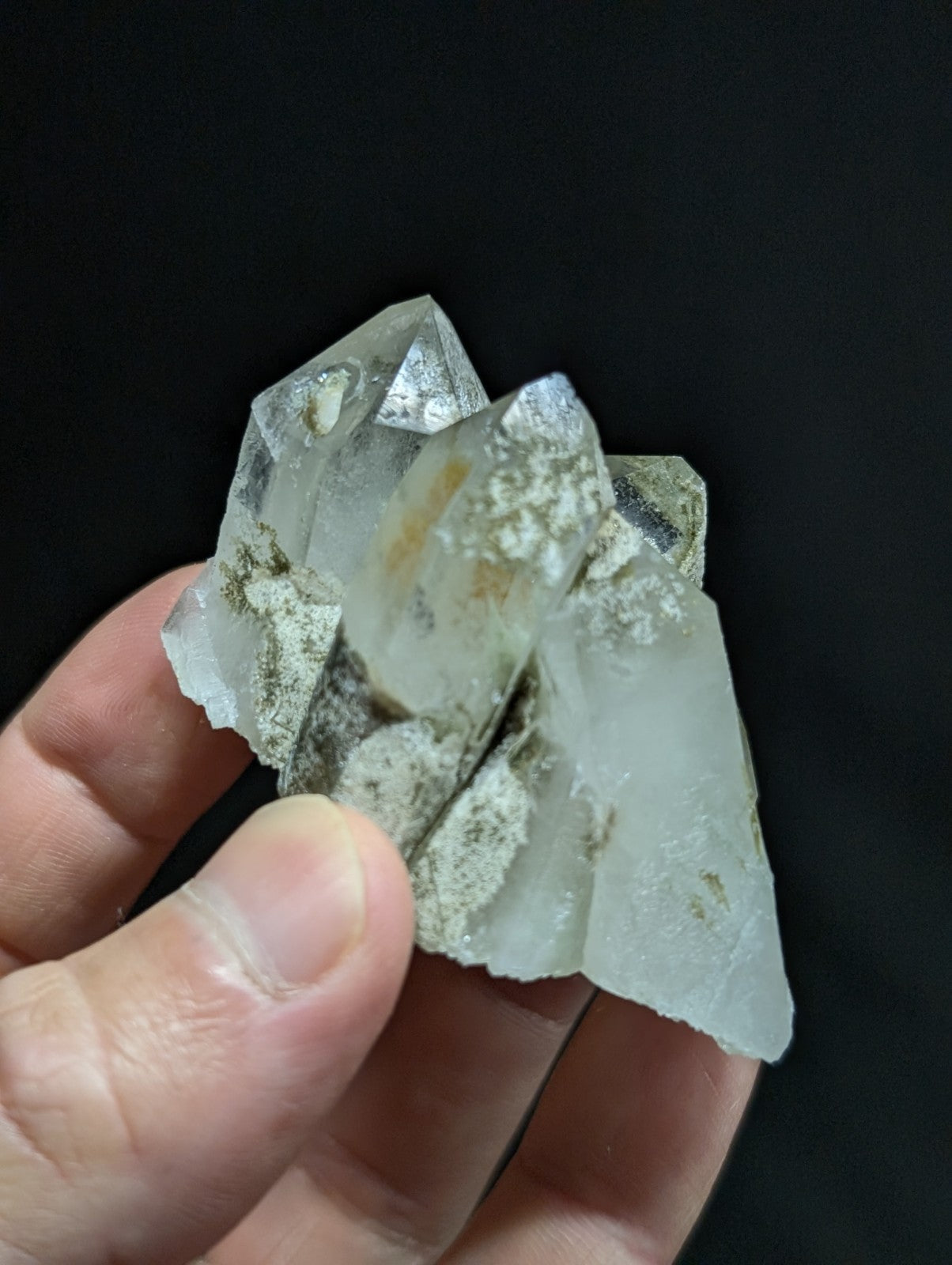 Green Chlorite Quartz Crystal Cluster, North of Willis Mine, Paron, Arkansas, A+