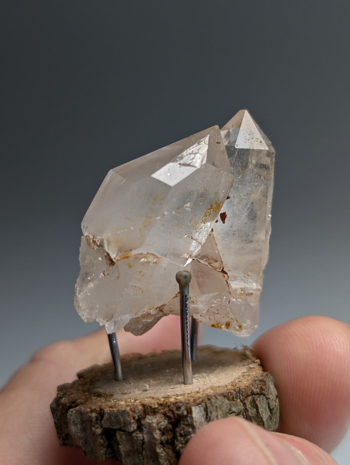 Unique Quartz Crystal Cluster, Old Stock, Montgomery County, Arkansas, w/display