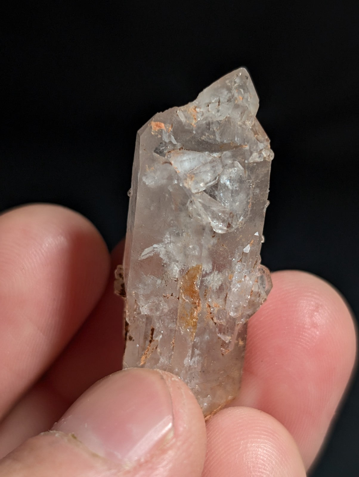Unique Quartz Crystal with Nacrite Inclusions, Montgomery County, Arkansas, USA