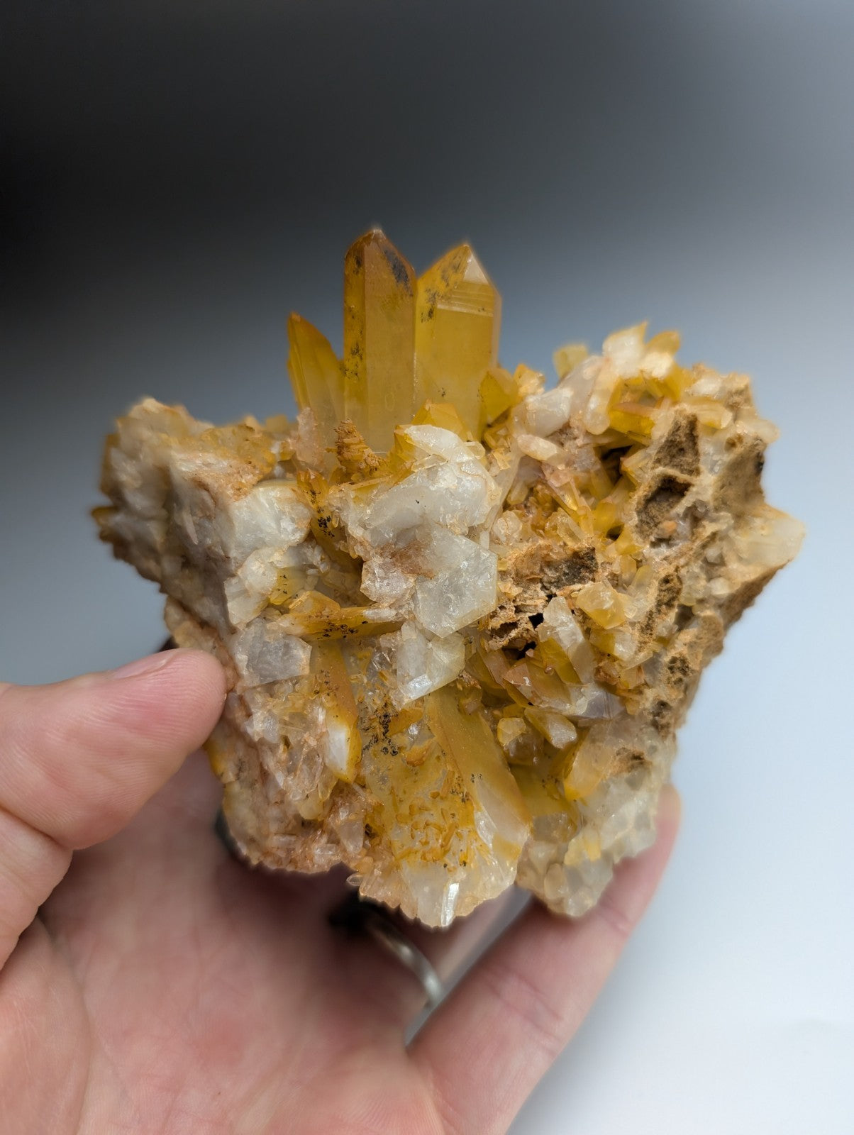 Quartz Crystal Cluster w/ natural color, Garland County, Arkansas, Beautiful!