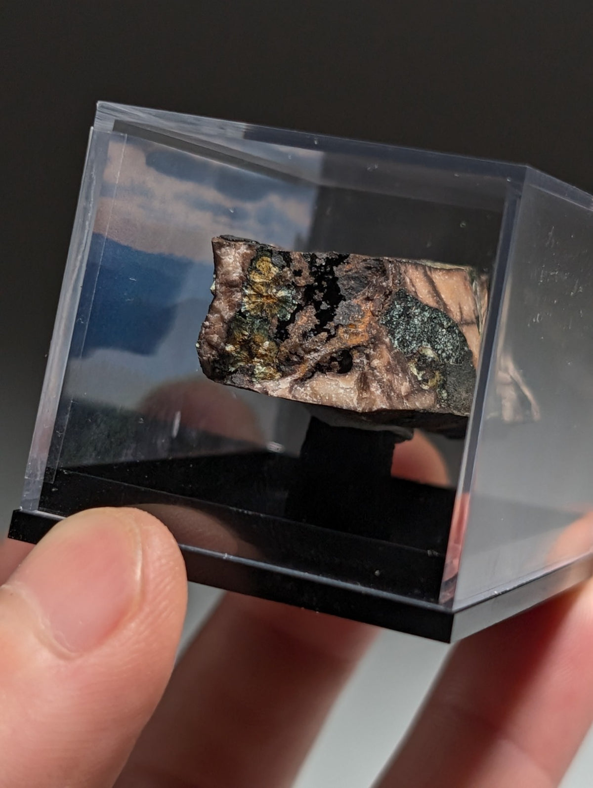 Rare Kidwellite on Novaculite - Coon Creek, Polk County, Arkansas, w/ photo case