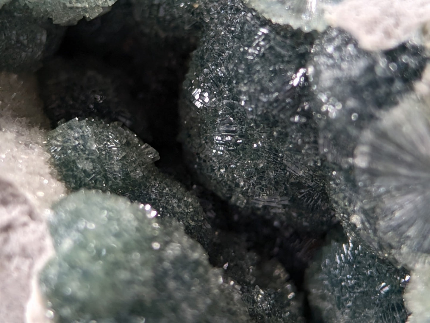 Wavellite, w/ wood mount + photo case - Old Stock - Garland County, Arkansas