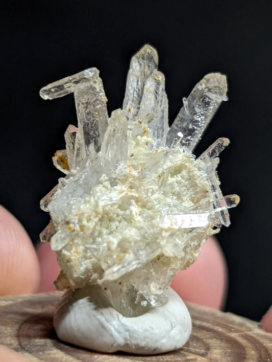 Solution Quartz Crystal Cluster, Old Stock, Jeffrey Quarry, Arkansas, w/ base
