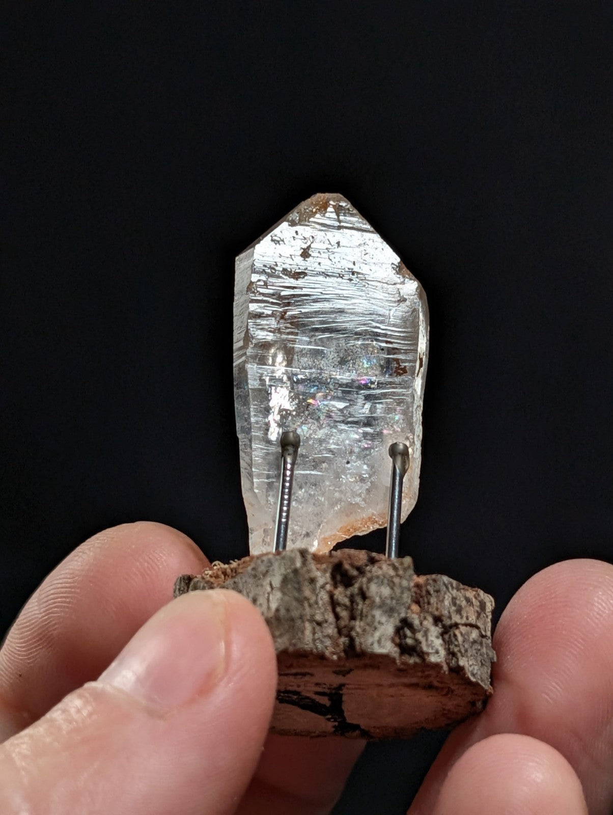 Unique Quartz Crystal with Nacrite Inclusions, Montgomery County, Arkansas, USA