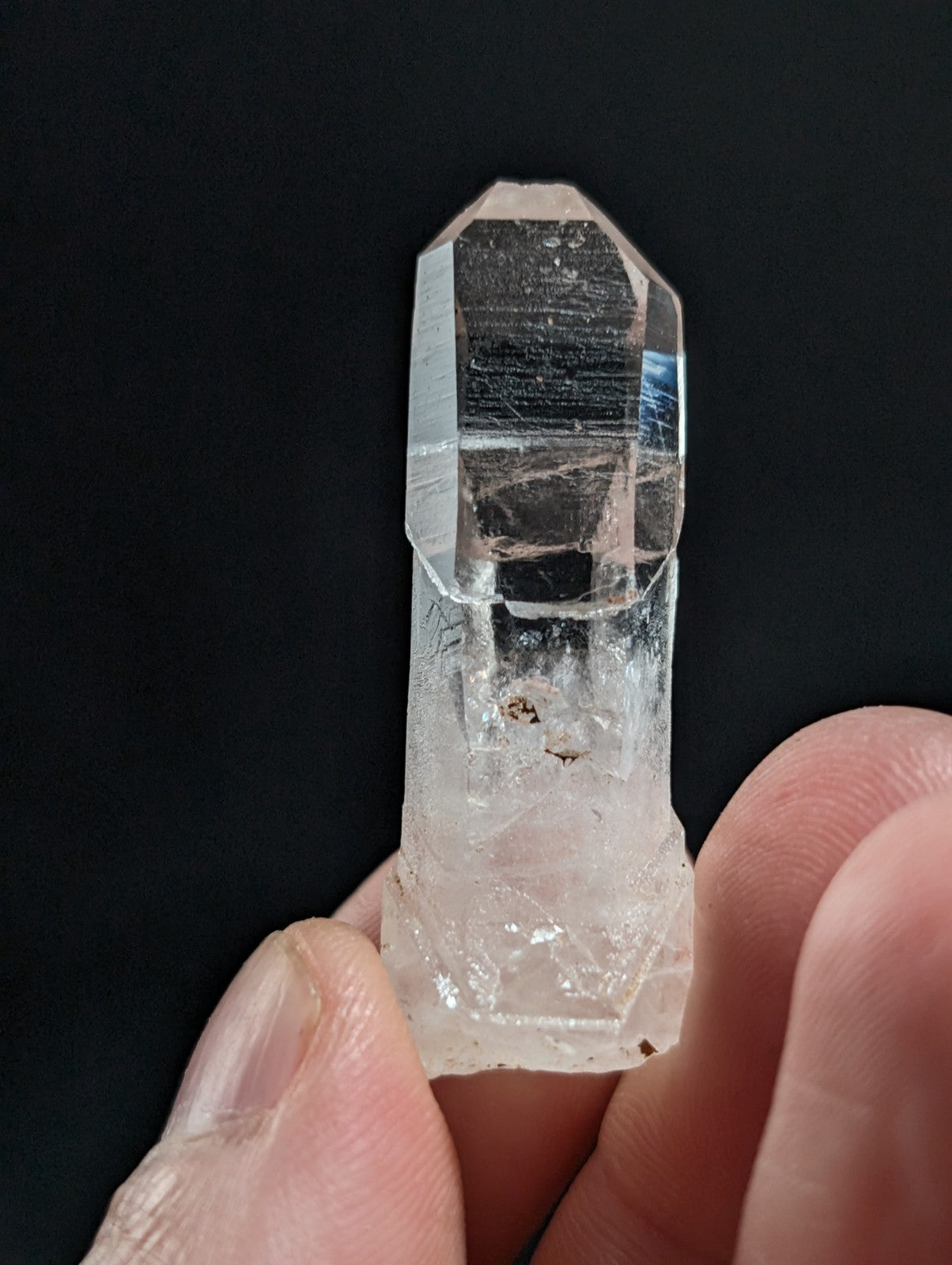 VERY RARE Slipped Growth Quartz Crystal Point,  Montgomery County, Arkansas, USA