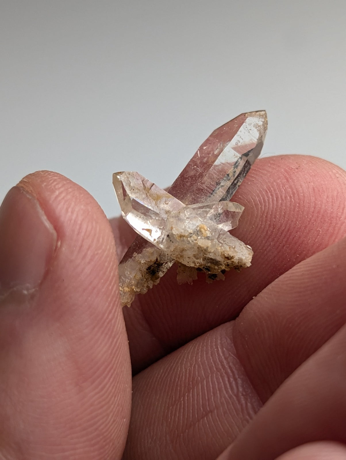 Set of 6 Arkansas Quartz Crystals w/ some Natural Iridescence, Unique & OOAK