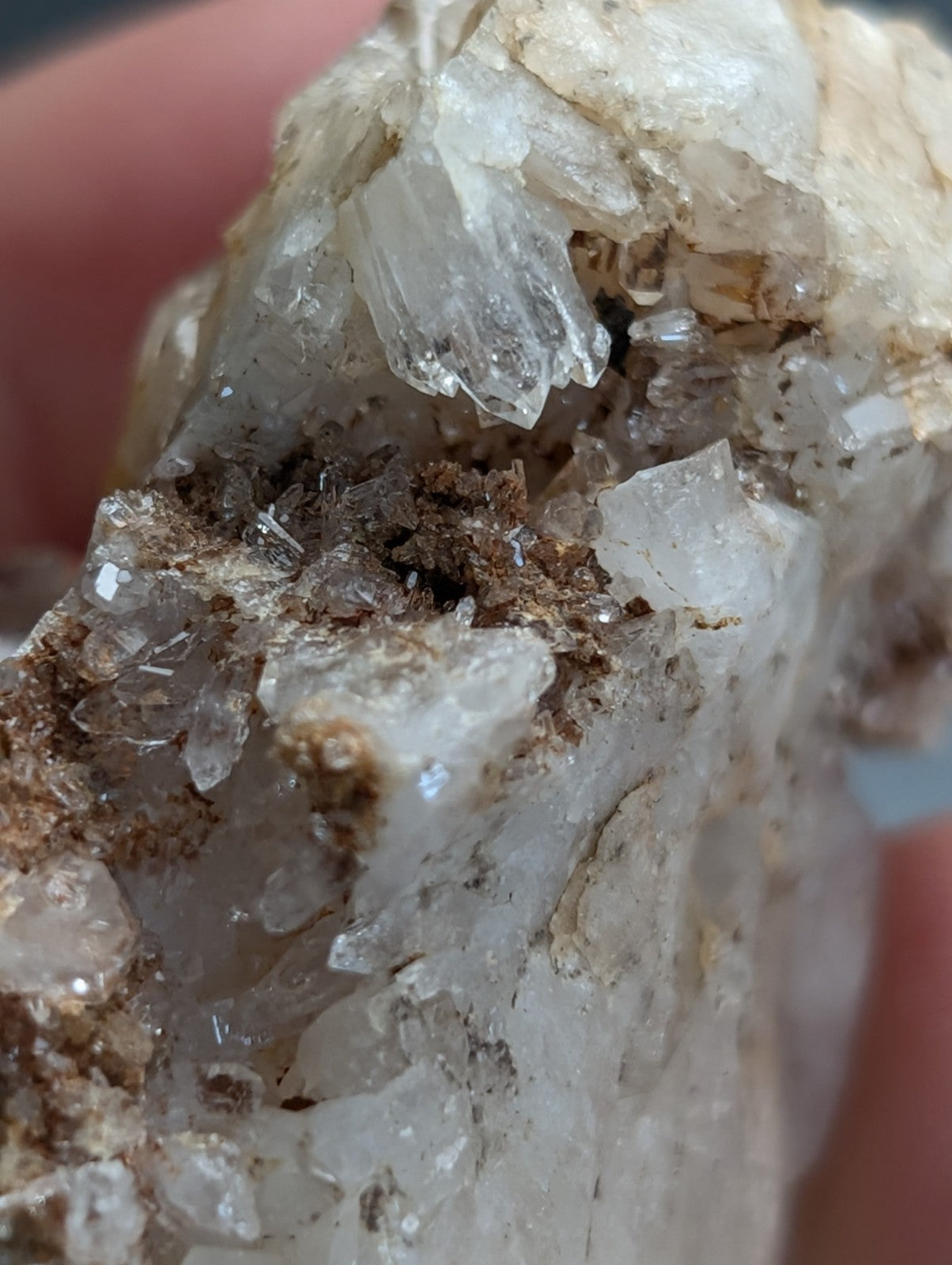 Amazing Quartz Crystal Cluster w/ clay inclusions, Montgomery County, Arkansas