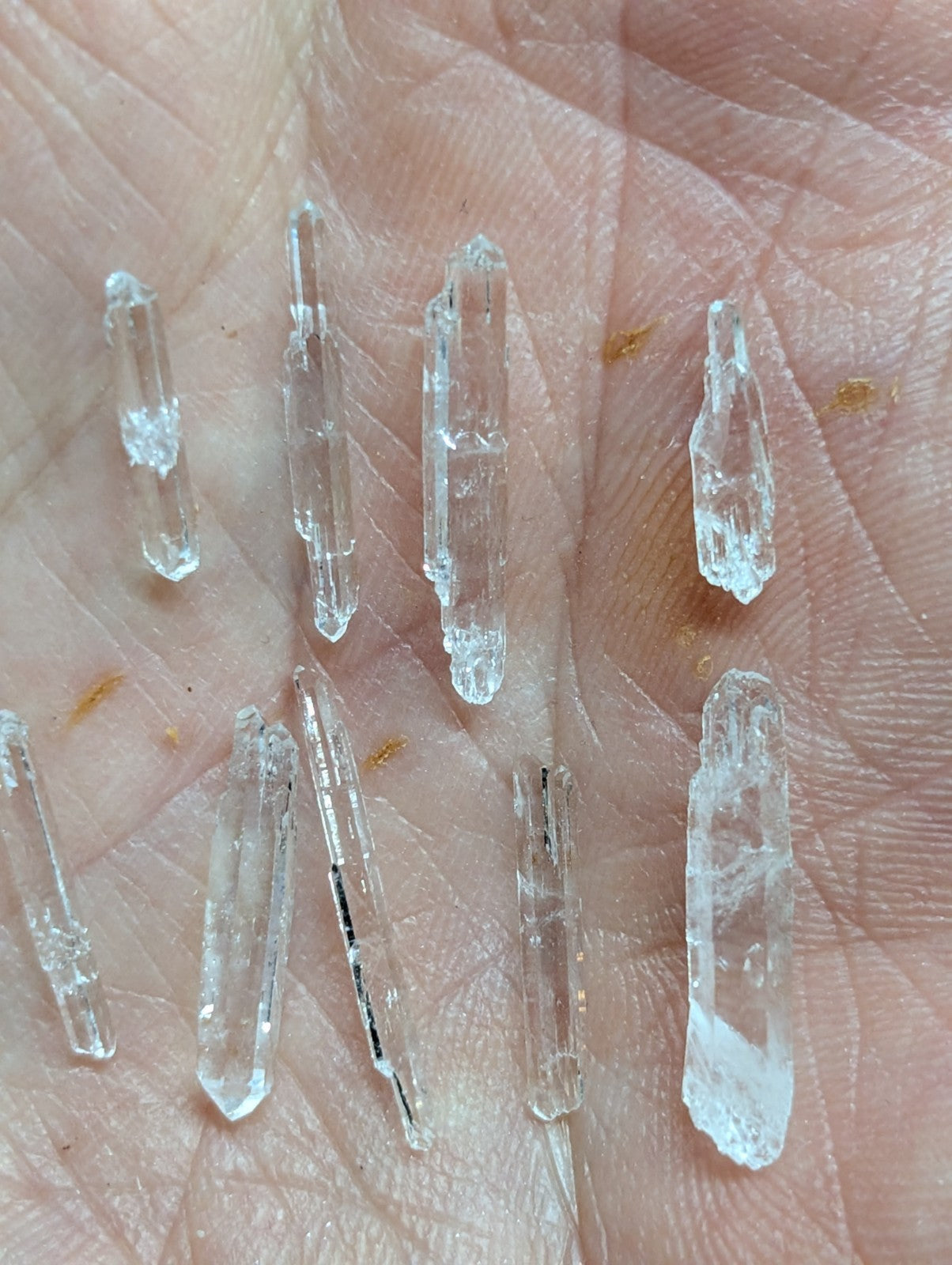 Set of 10 Jeffrey Quarry Solution Quartz Crystal Points,Old Stock, Arkansas, USA