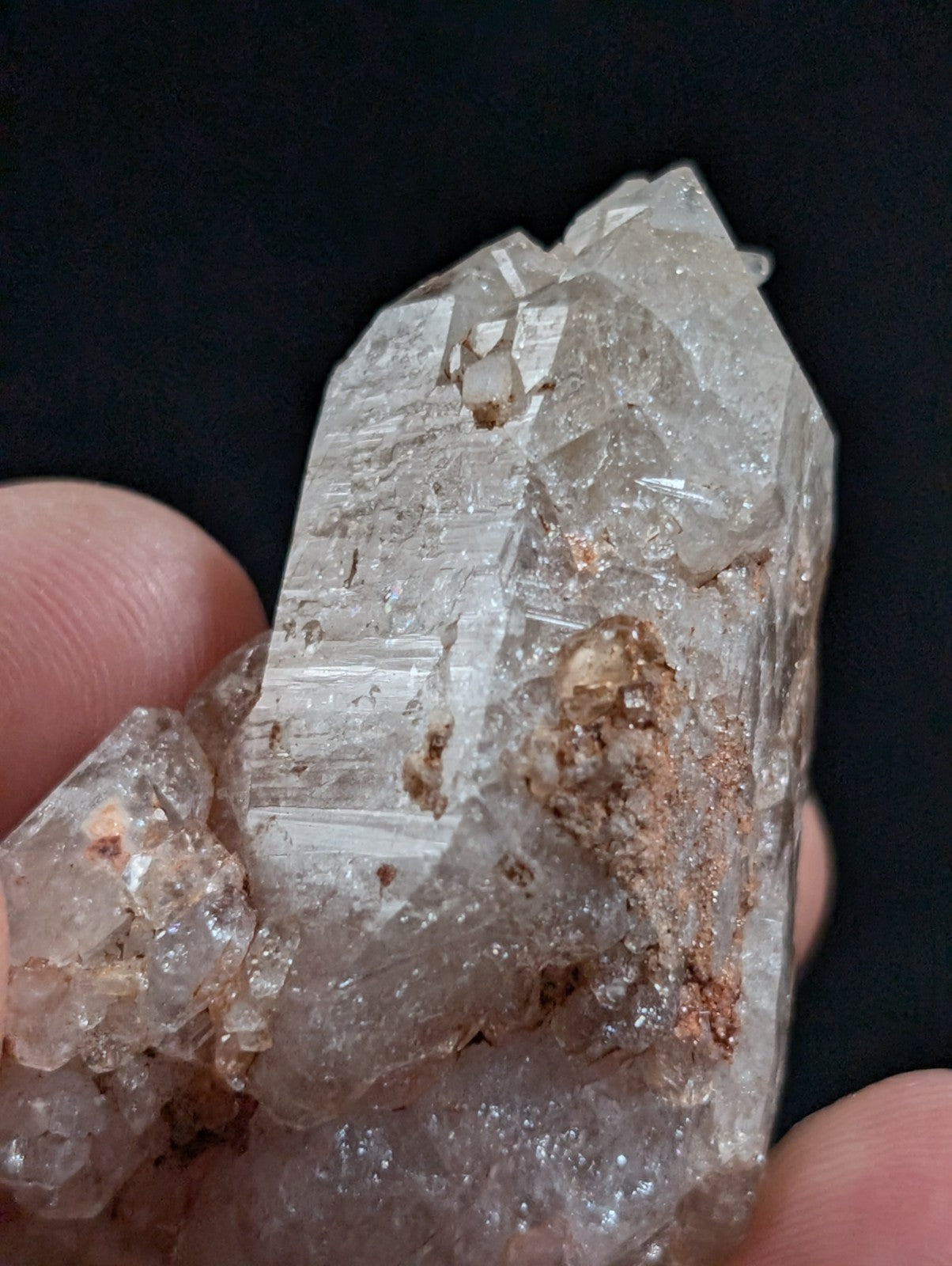 Crackle Quartz Crystal Point, Double Terminated, Montgomery County, Arkansas