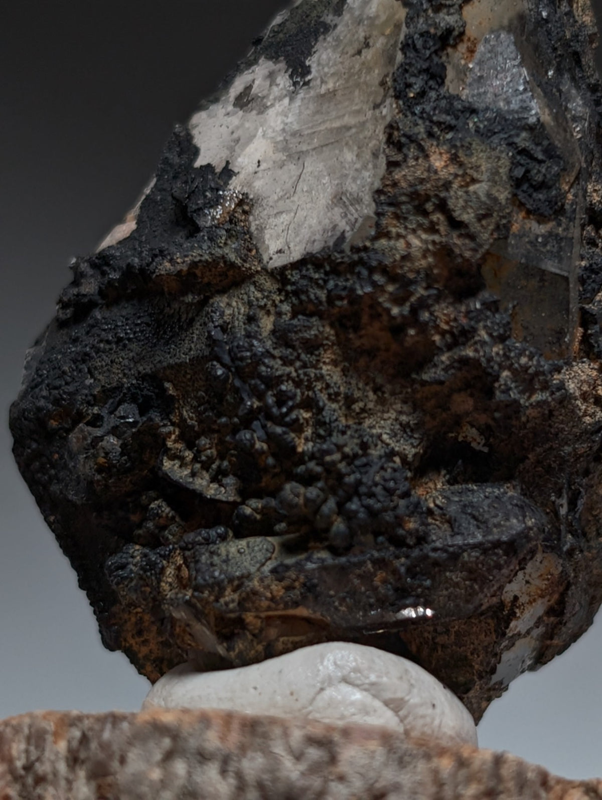 Unique Quartz Crystal with Manganese + Goethite, Montgomery County, Arkansas