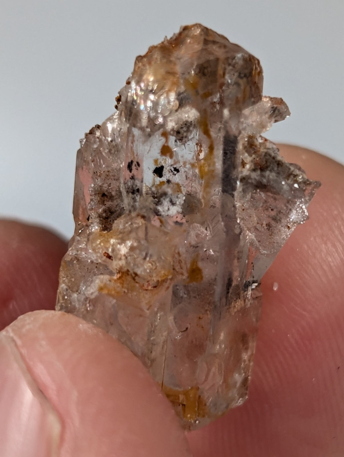 Set of 3 Quartz Crystals with Nacrite Inclusions, Montgomery County, Arkansas