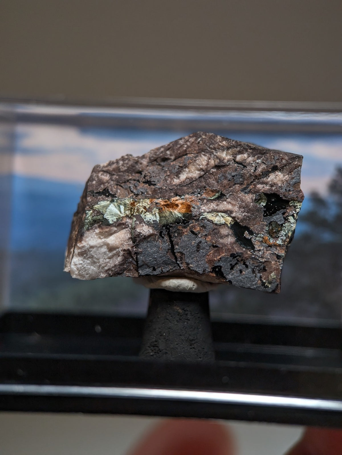 Rare Kidwellite on Novaculite - Coon Creek, Polk County, Arkansas, w/ photo case