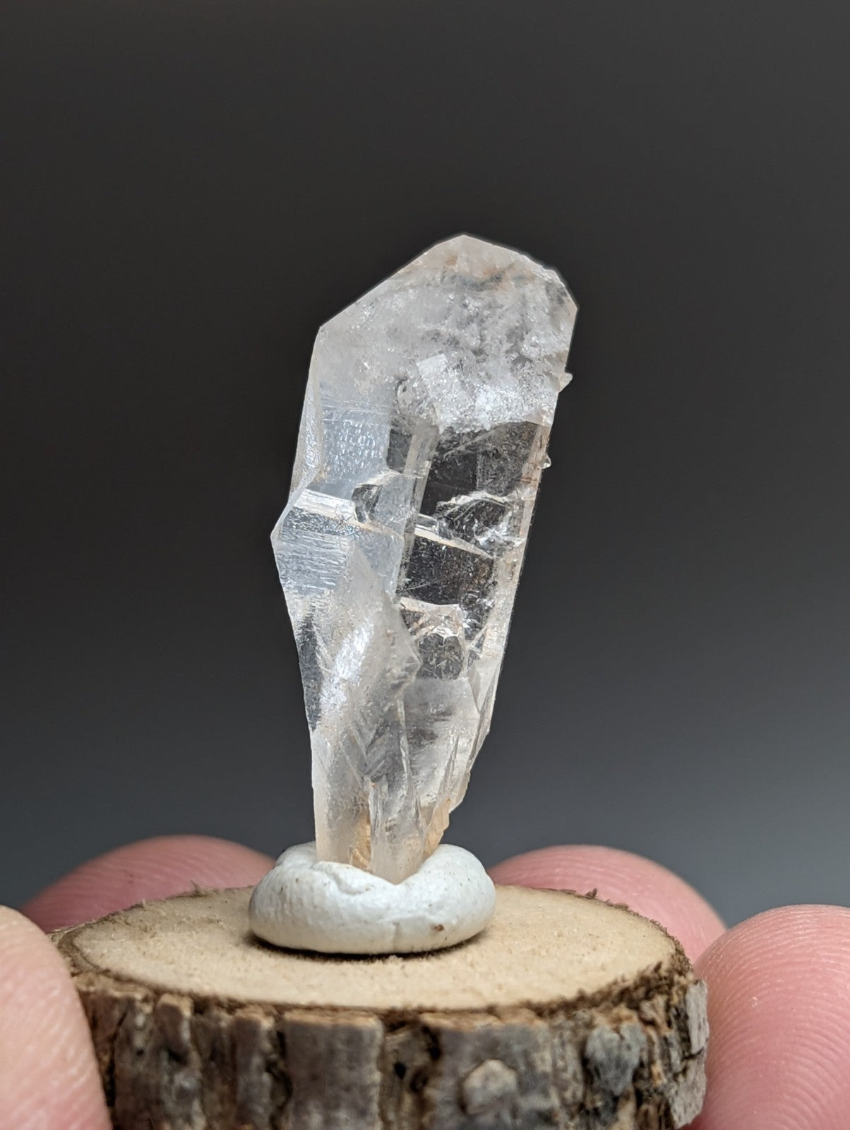 Set of 3 Unique Quartz, Old Stock, Montgomery County, Arkansas, w/ wood bases