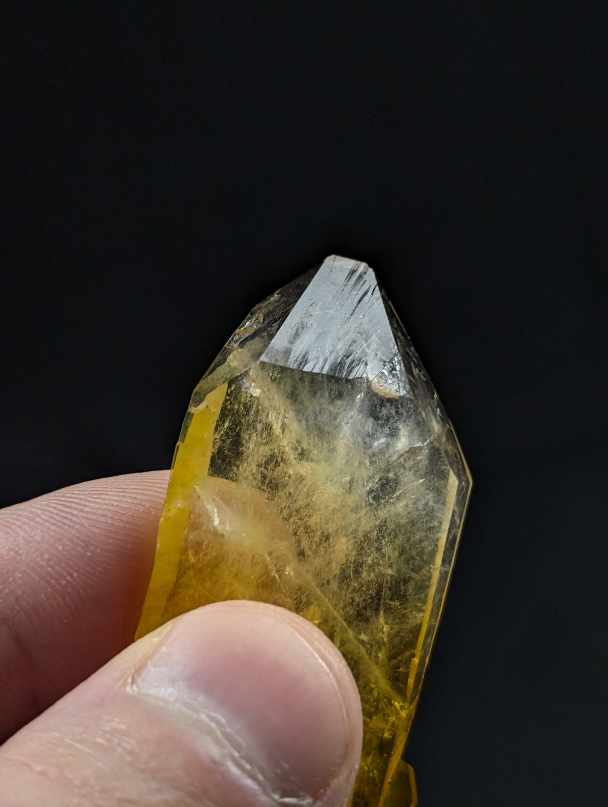 A+++ Rainbow Sheet Quartz Crystal Point, Old Stock, Garland County, Arkansas