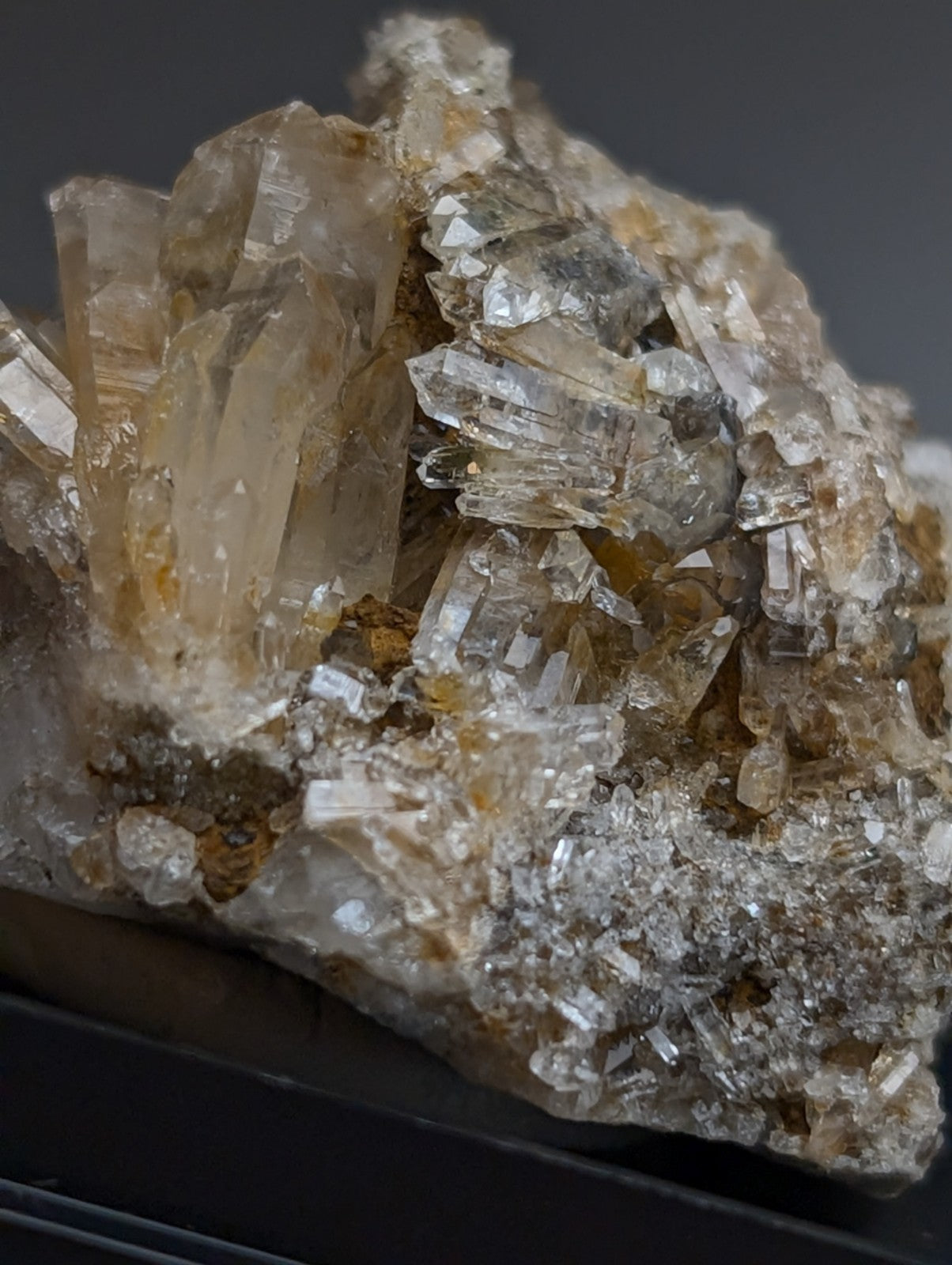 Quartz Crystal Cluster, w/ photo case/mount,  Saline County, Arkansas, Old Stock