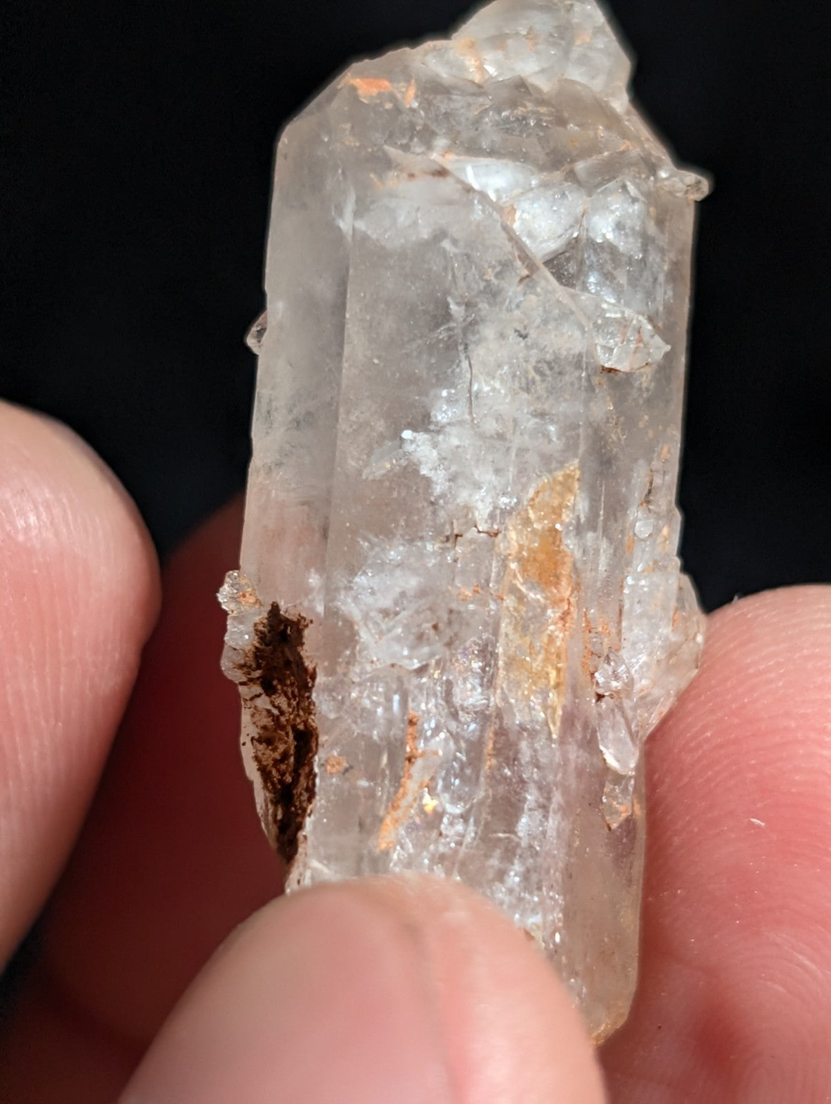 Unique Quartz Crystal with Nacrite Inclusions, Montgomery County, Arkansas, USA