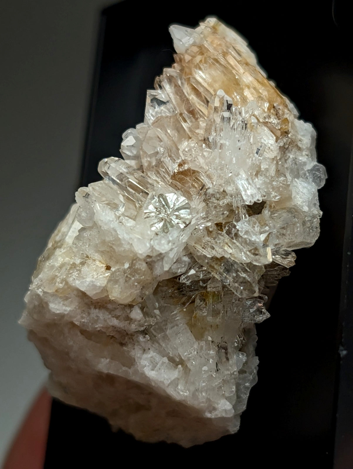 Cookeite on Quartz Crystal, Saline County, Arkansas, Old Stock, w/ photo case