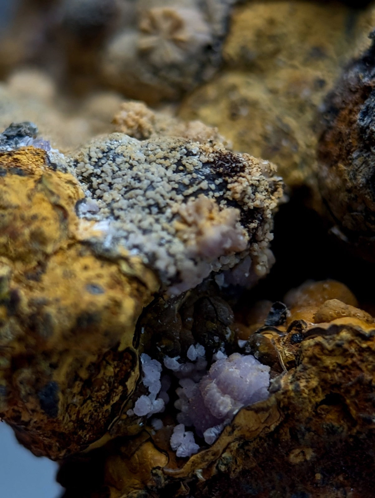 Super Rare Strengite + Cacoxenite, etc, Coon Creek Mine, Polk Co, Arkansas, USA