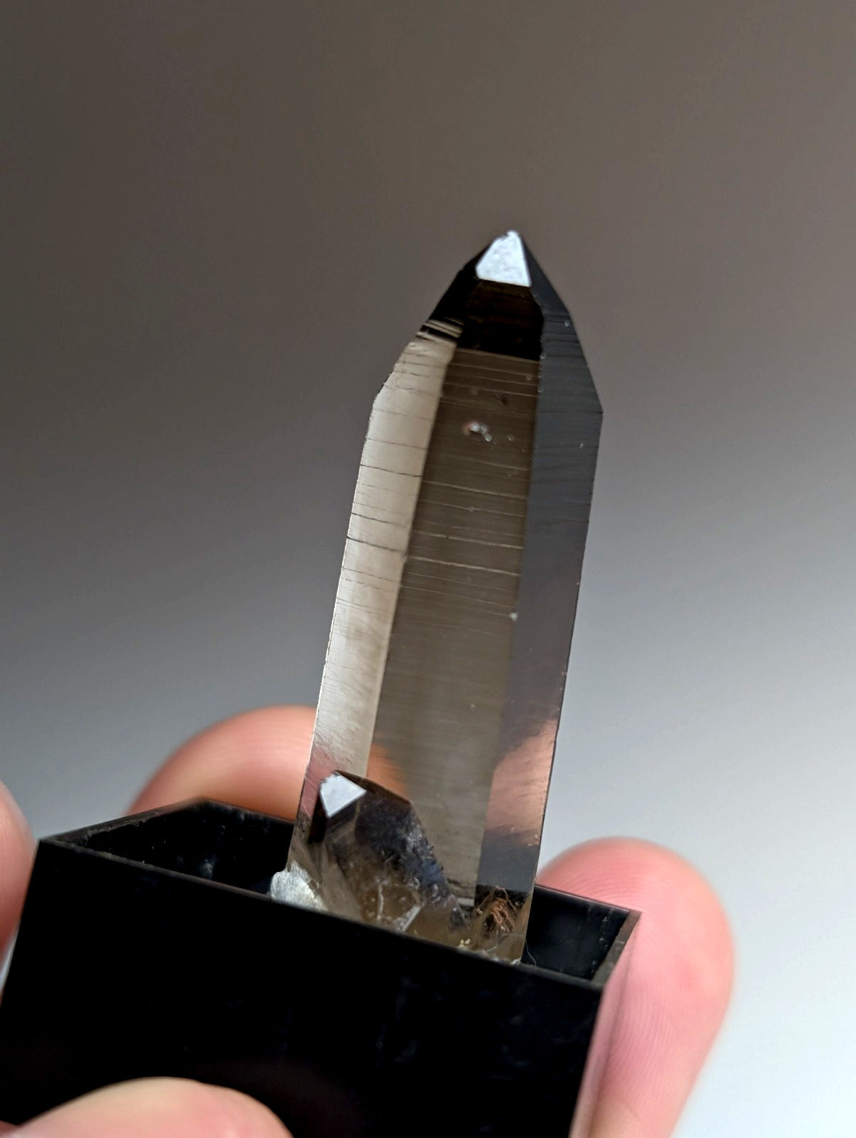 A+ Irradiated Smoky Quartz Crystal Point, Garland County, Arkansas, USA, Delinde