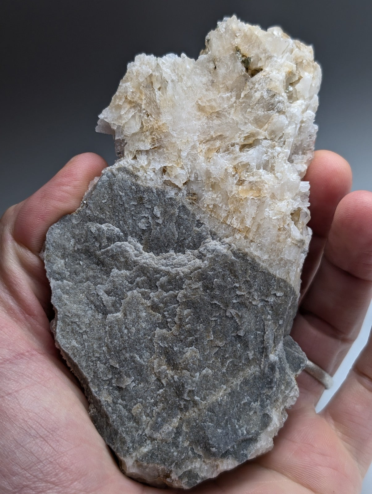 Blue-Green Cookeite on Quartz, Saline County, Arkansas, Old Stock, UV Reactive