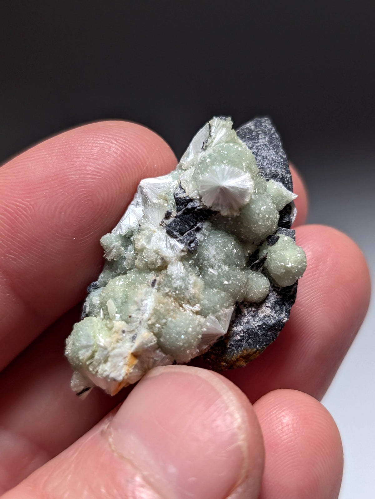 Set of 4 UV Reactive Wavellite - Fantastic Old Stock- Mauldin Mountain, Arkansas