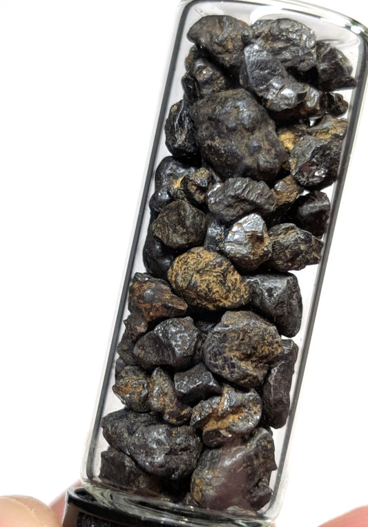 Very Rare, vial of Placer Rutile, Arkansas, Cove Creek, Magnet Cove, Old Stock