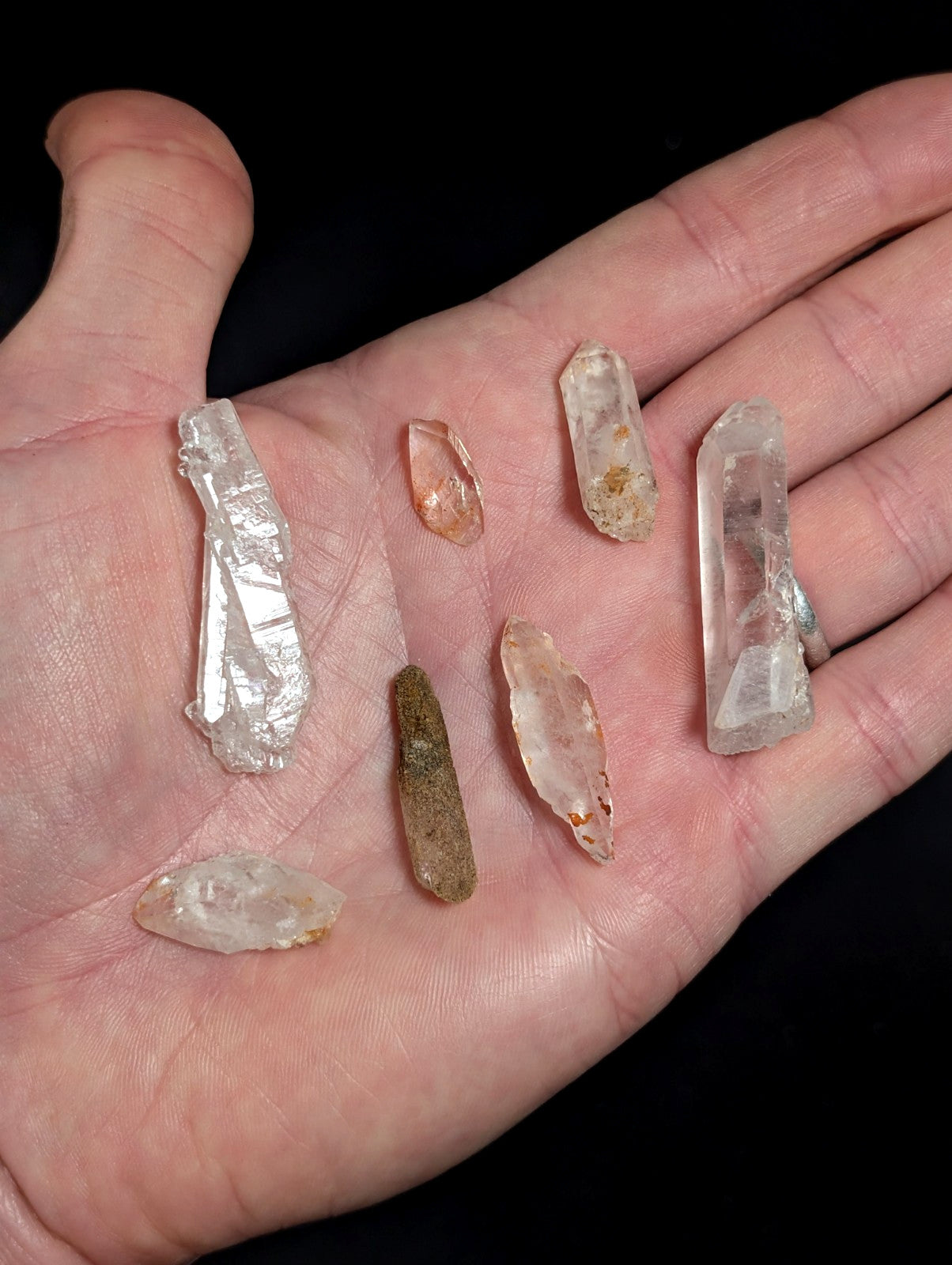 Set of 7 Arkansas Quartz Crystals, Garland County, Unique & OOAK