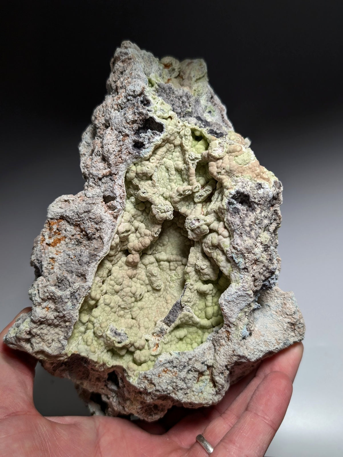 Large Yellow/Green Wavellite w/ Blue Planerite - ex Henry Delinde- Arkansas, USA