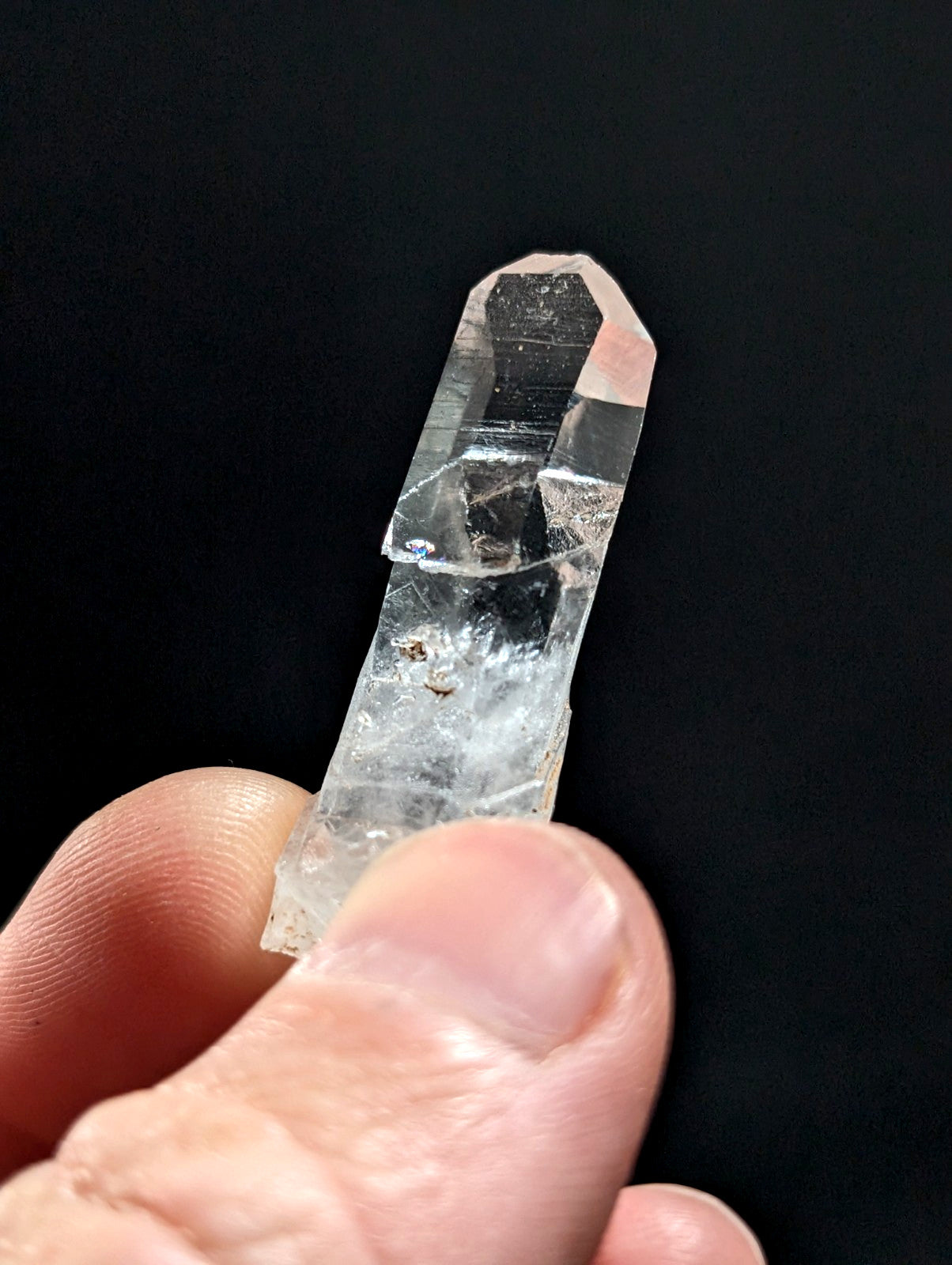 VERY RARE Slipped Growth Quartz Crystal Point,  Montgomery County, Arkansas, USA