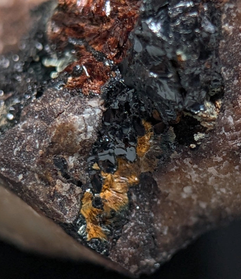 Rare Kidwellite on Novaculite - Coon Creek, Polk County, Arkansas, w/ photo case