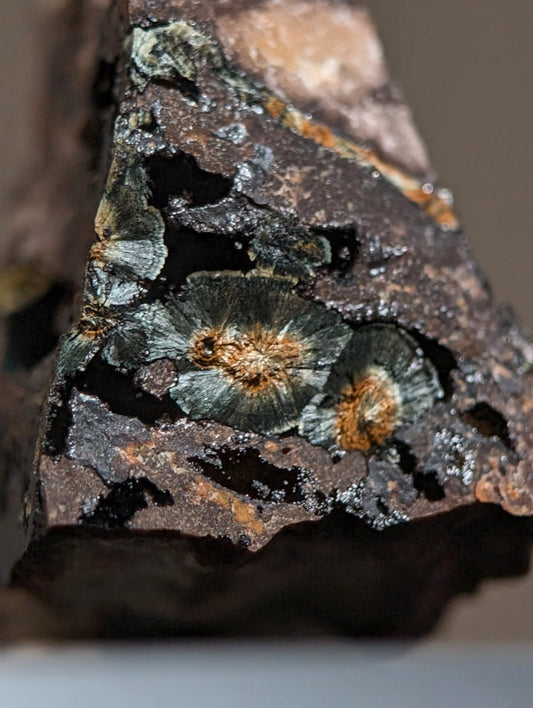 Rare Kidwellite on Novaculite - Coon Creek, Polk County, Arkansas, w/ photo case