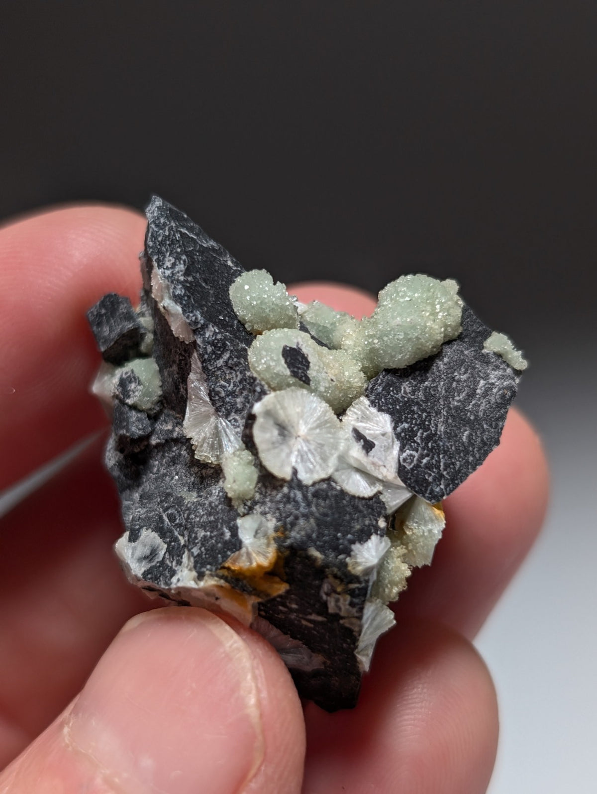 Set of 4 UV Reactive Wavellite - Fantastic Old Stock- Mauldin Mountain, Arkansas