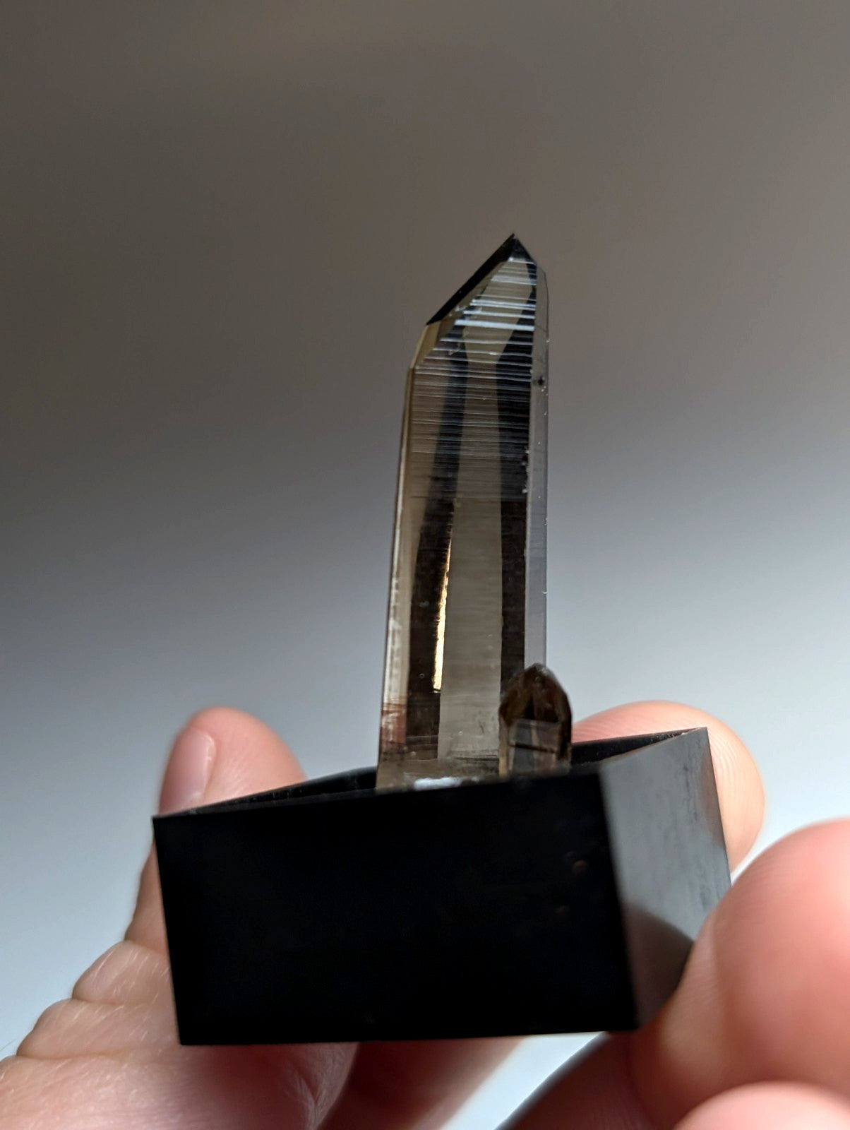 A+ Irradiated Smoky Quartz Crystal Point, Garland County, Arkansas, USA, Delinde