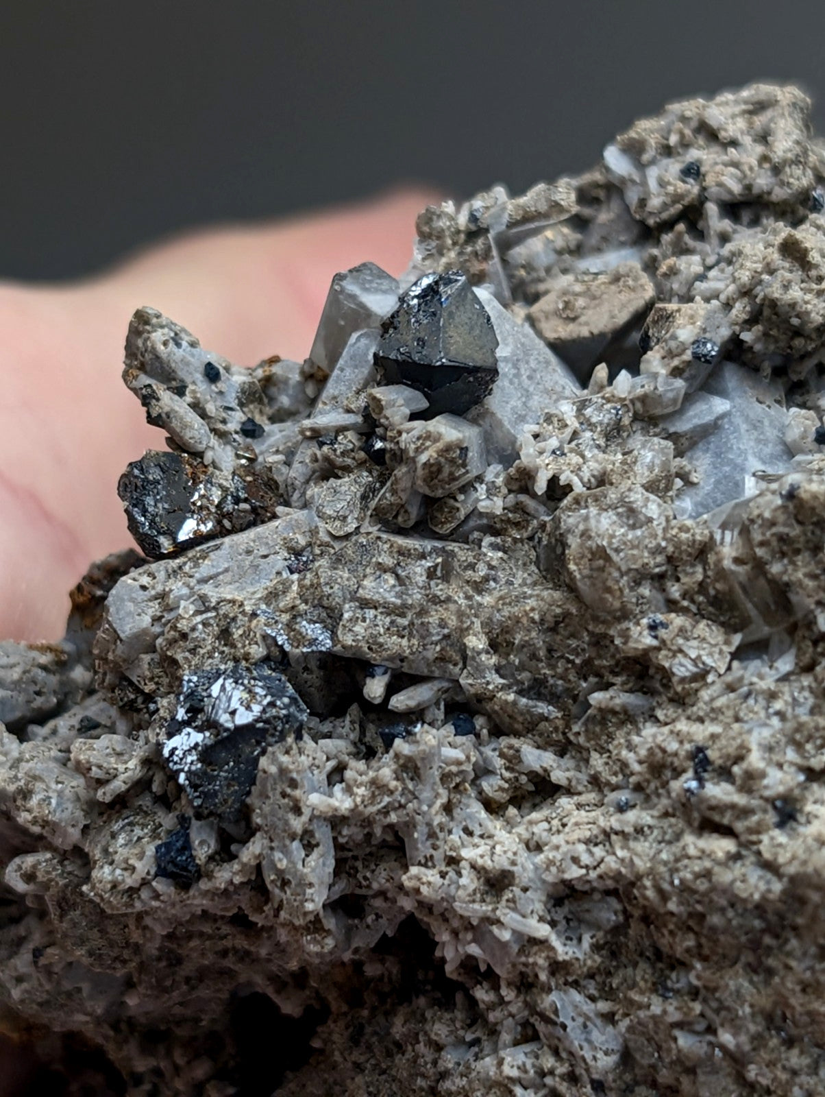 Large Brookite Crystals on Smoky Quartz, Magnet Cove, Arkansas, USA, ex Delinde