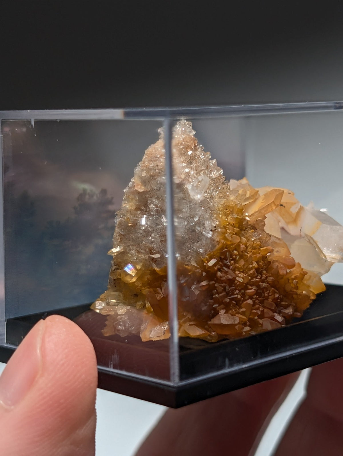 Pyramid Quartz Crystal Cluster, w/ photo case/mount, Montgomery County, Arkansas