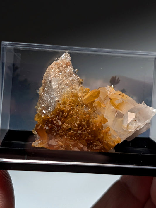 Pyramid Quartz Crystal Cluster, w/ photo case/mount, Montgomery County, Arkansas