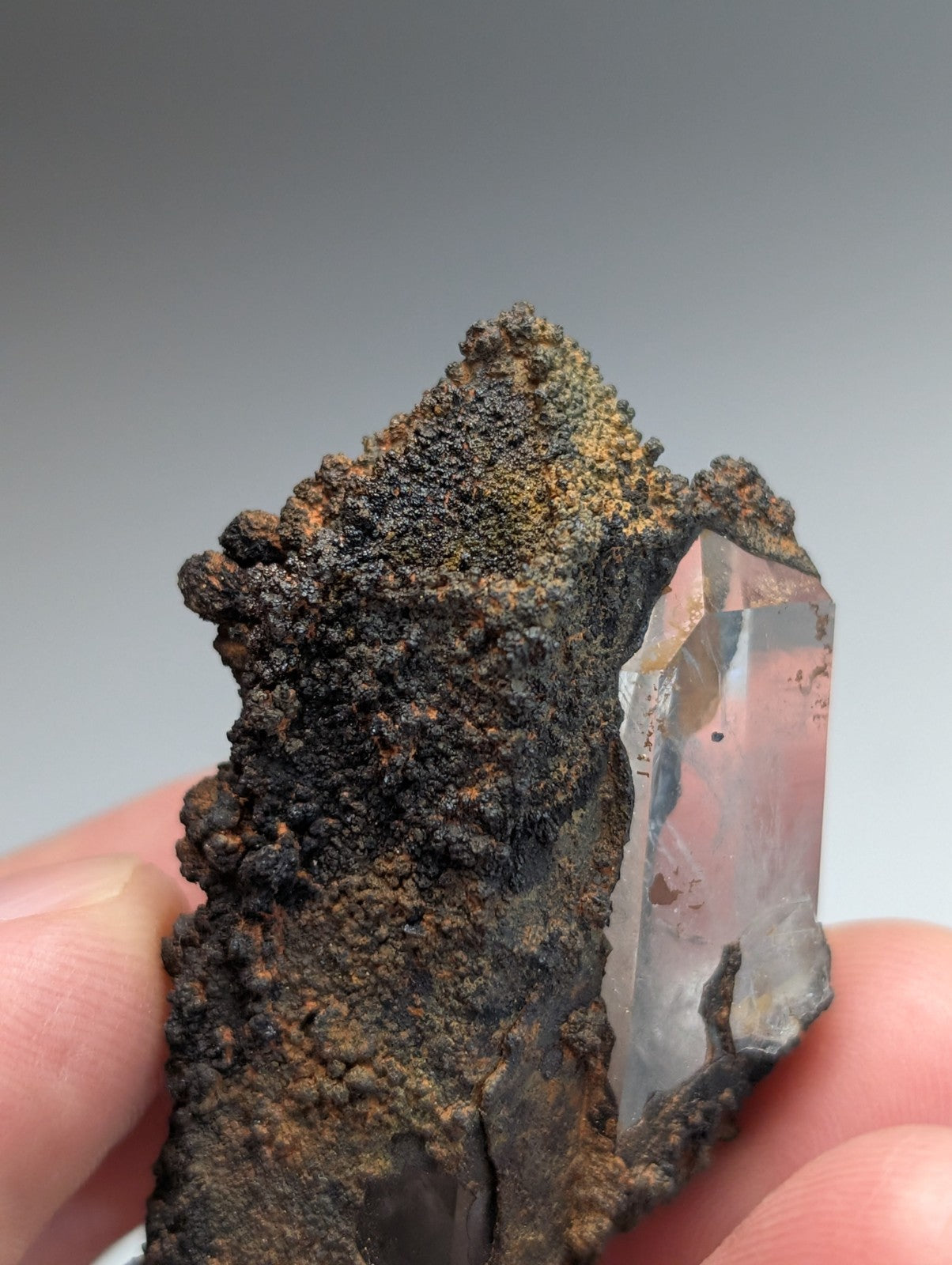 VERY Unique Goethite-capped Quartz Crystal, Montgomery County, Arkansas, USA