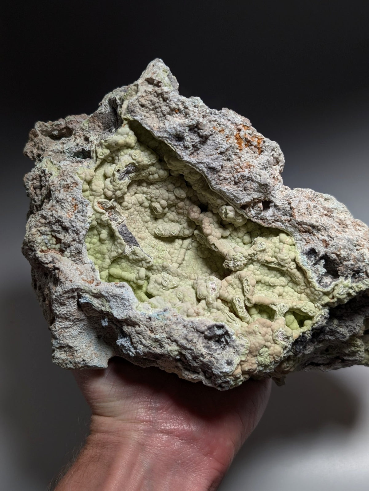 Large Yellow/Green Wavellite w/ Blue Planerite - ex Henry Delinde- Arkansas, USA