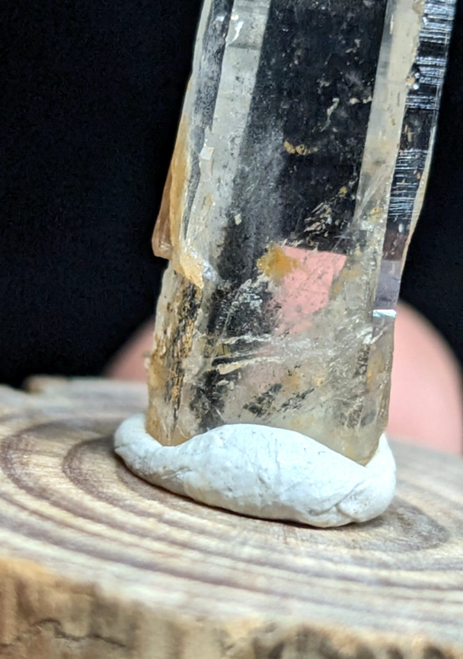 Phantom Quartz Crystal Point, Old Stock, Montgomery County, Arkansas, w/ base
