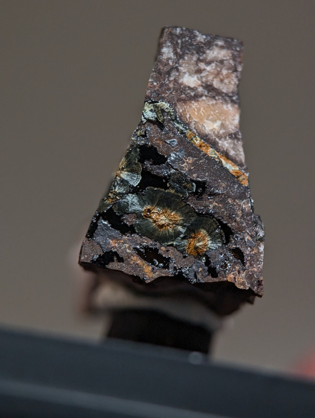 Rare Kidwellite on Novaculite - Coon Creek, Polk County, Arkansas, w/ photo case