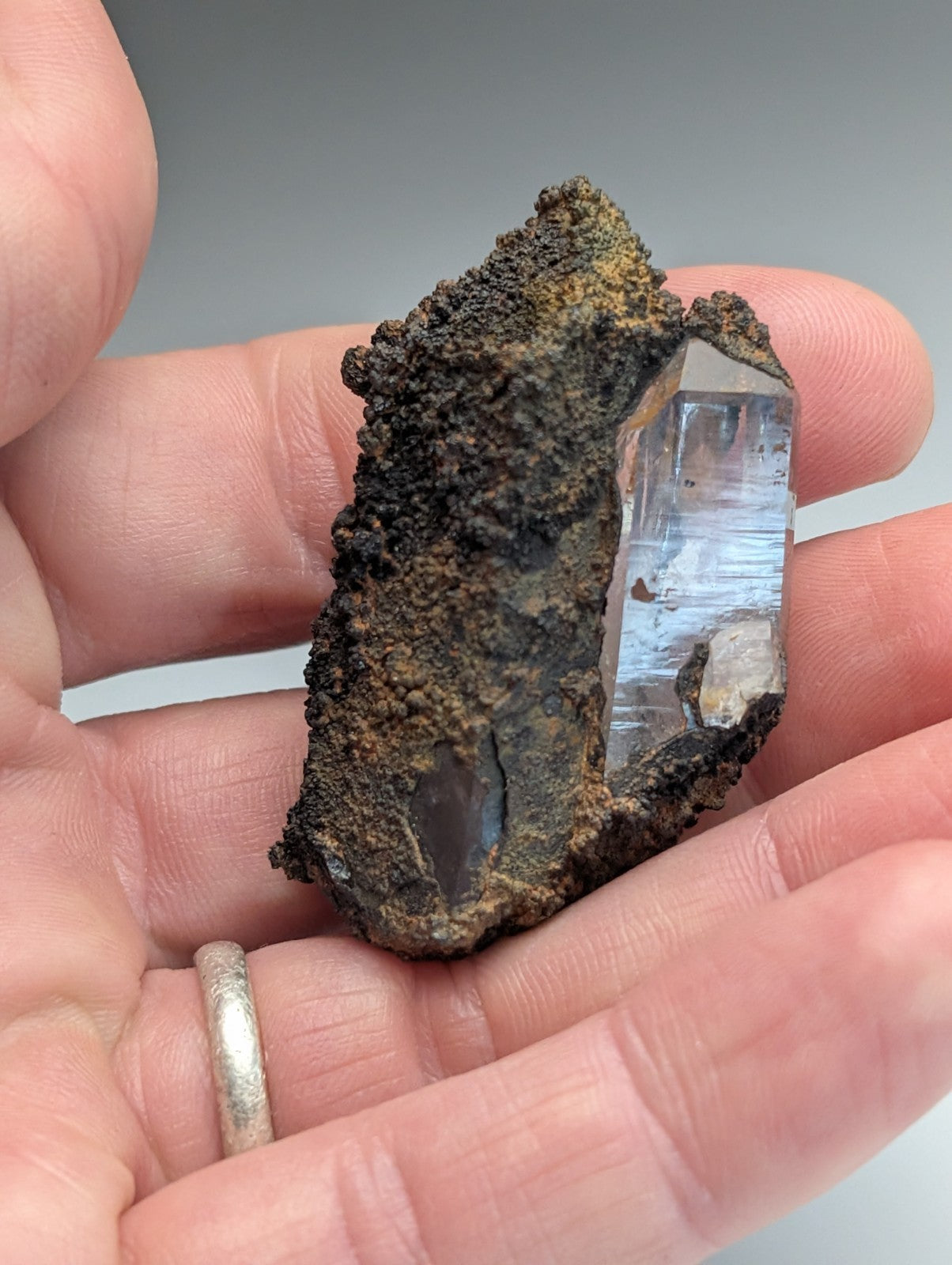 VERY Unique Goethite-capped Quartz Crystal, Montgomery County, Arkansas, USA