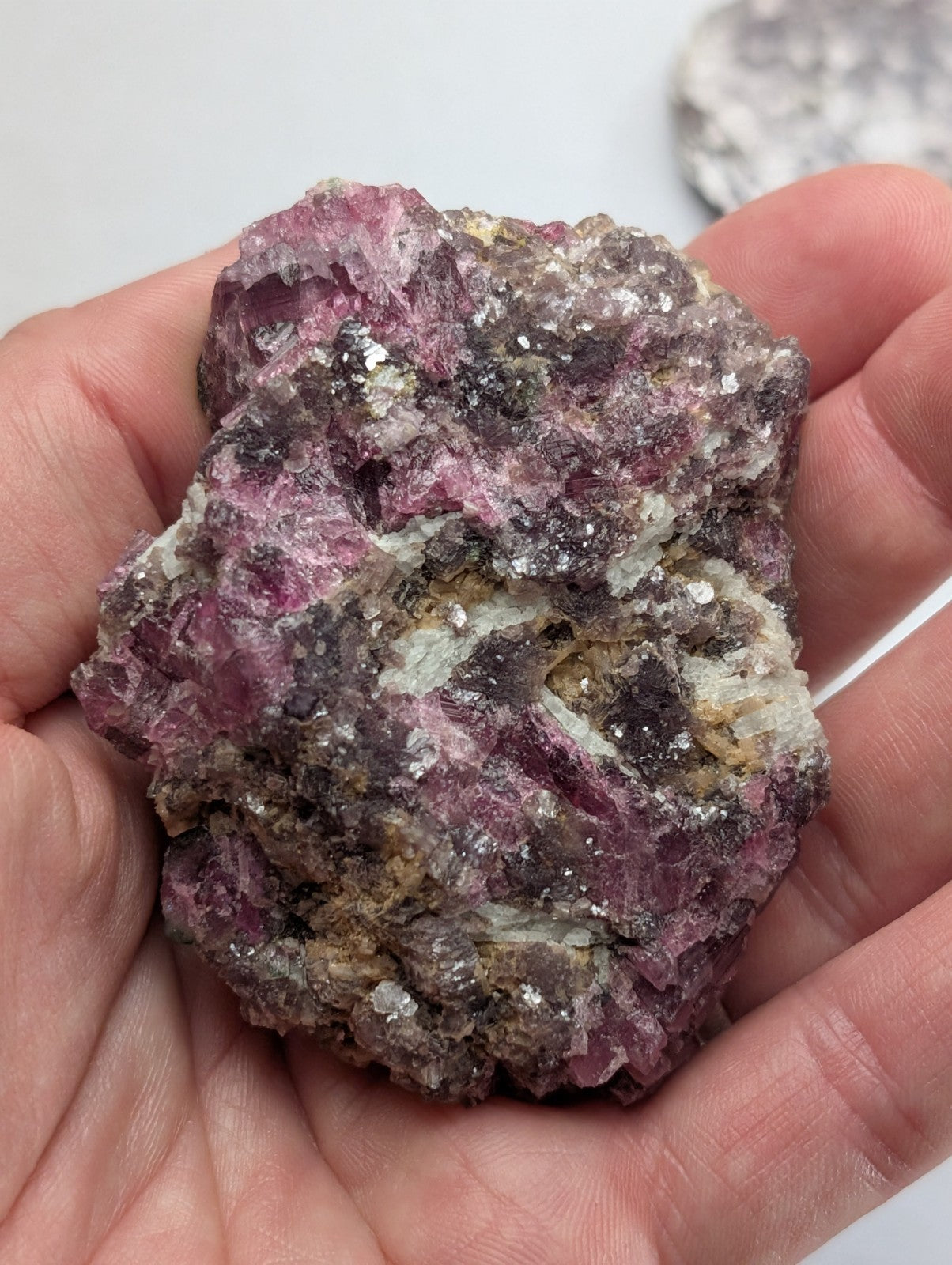Amethyst, Tourmaline, Apatite, Pyrophyllite, Lepidolite, Flat of 9 OOAK Minerals