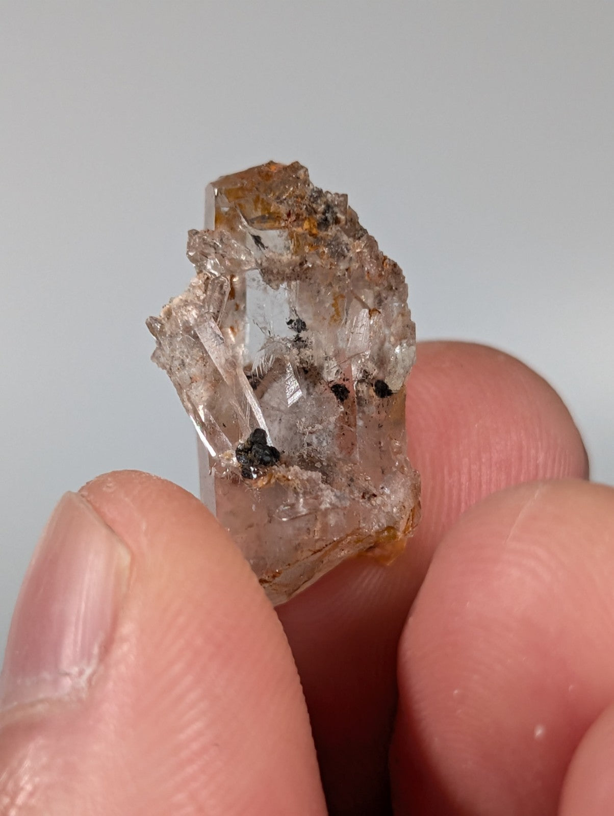 Set of 3 Quartz Crystals with Nacrite Inclusions, Montgomery County, Arkansas