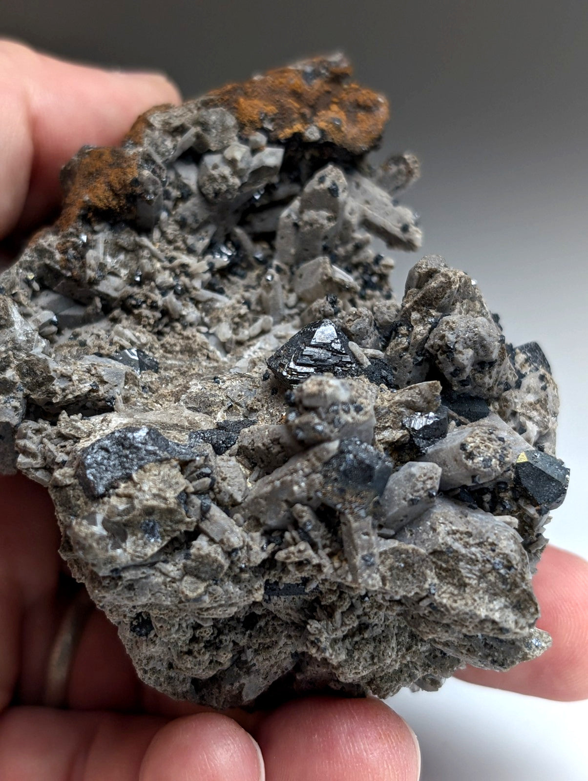 Large Brookite Crystals on Smoky Quartz, Magnet Cove, Arkansas, USA, ex Delinde