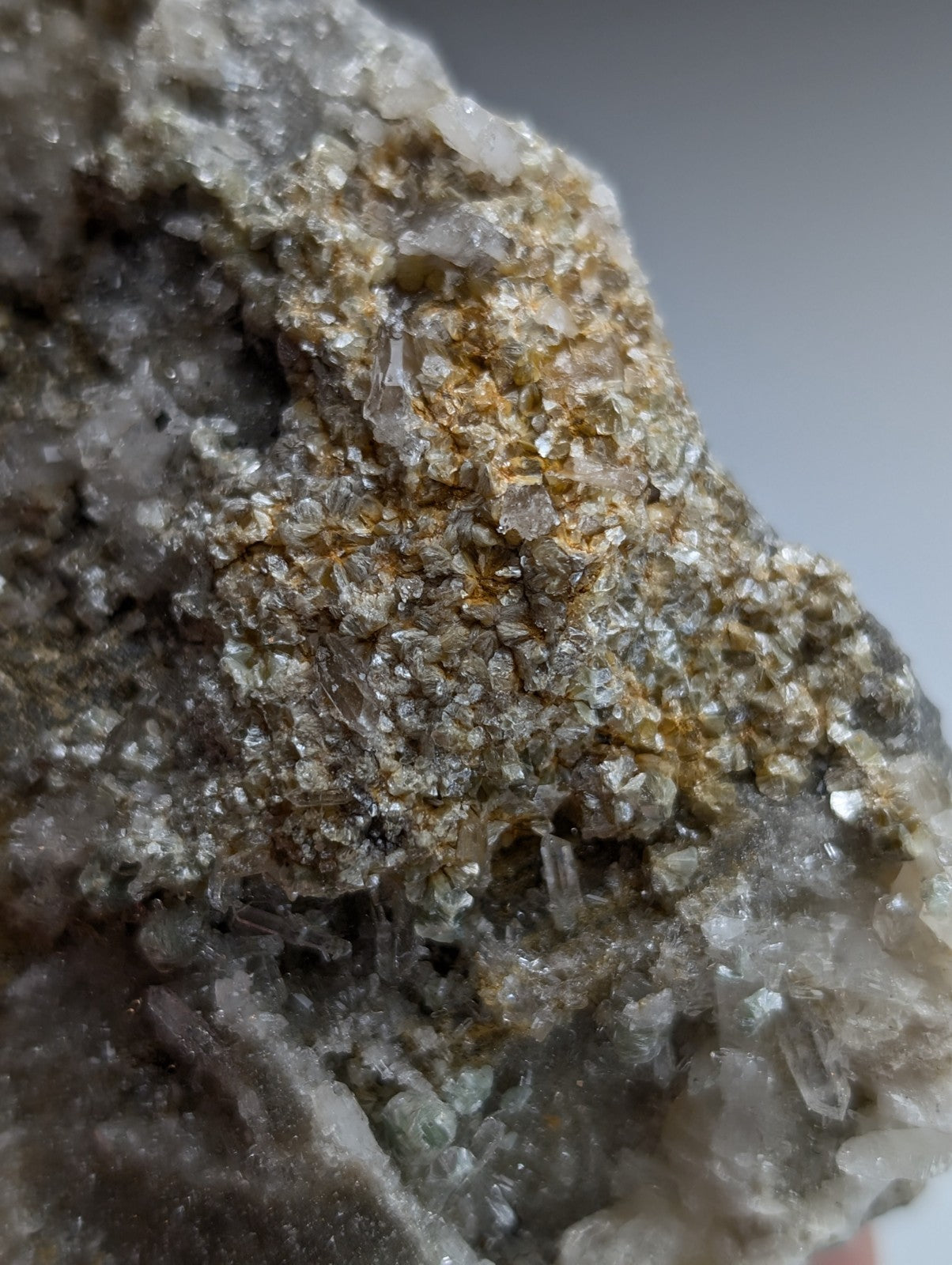 Blue-Green Cookeite on Quartz, Saline County, Arkansas, Old Stock, UV Reactive